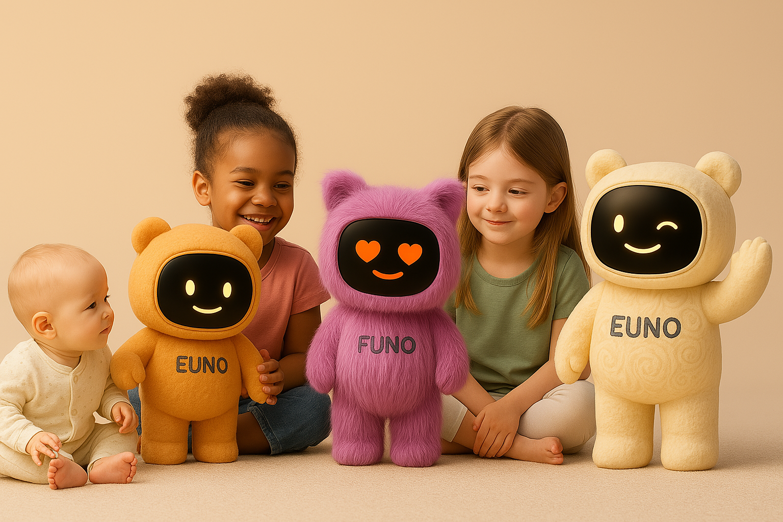 3 Robots EUNO avec des enfants